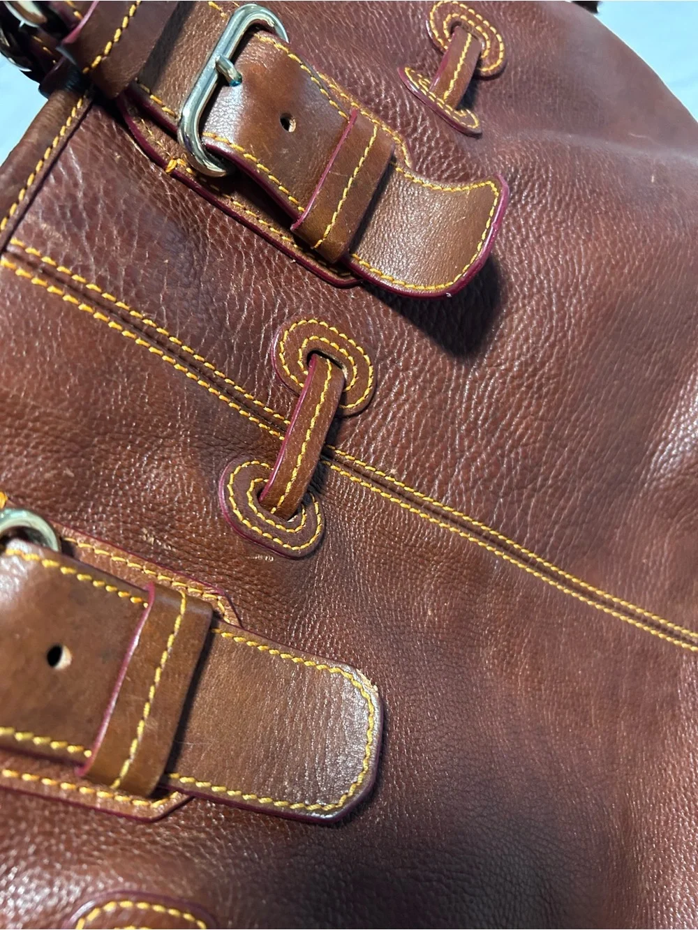 Dooney & Bourke Chiara Pebbled Leather Satchel Cognac Brown